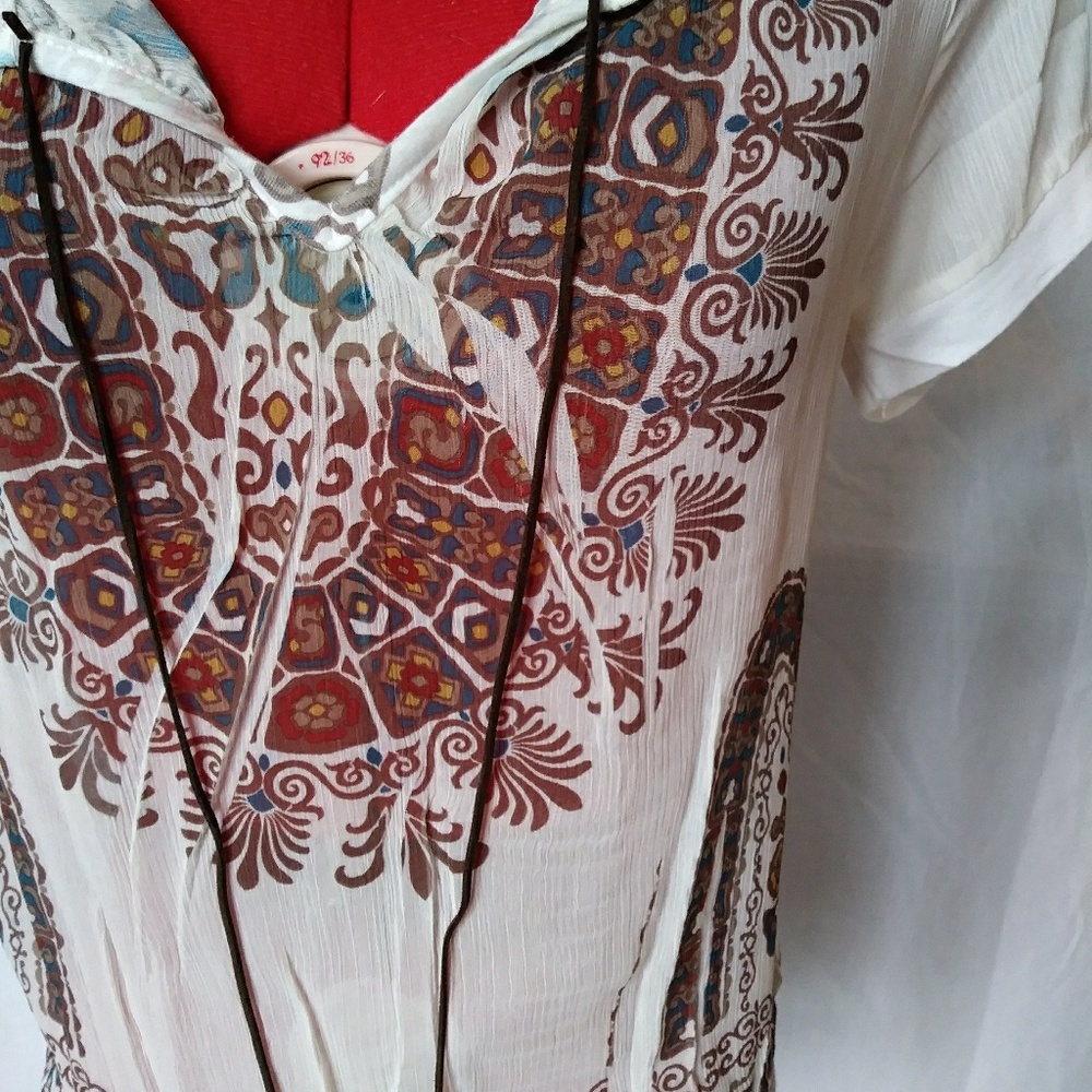 Hippie Gauzy Top, Dashiki Top, Boho Tee, bohemian - Picture 4 of 6
